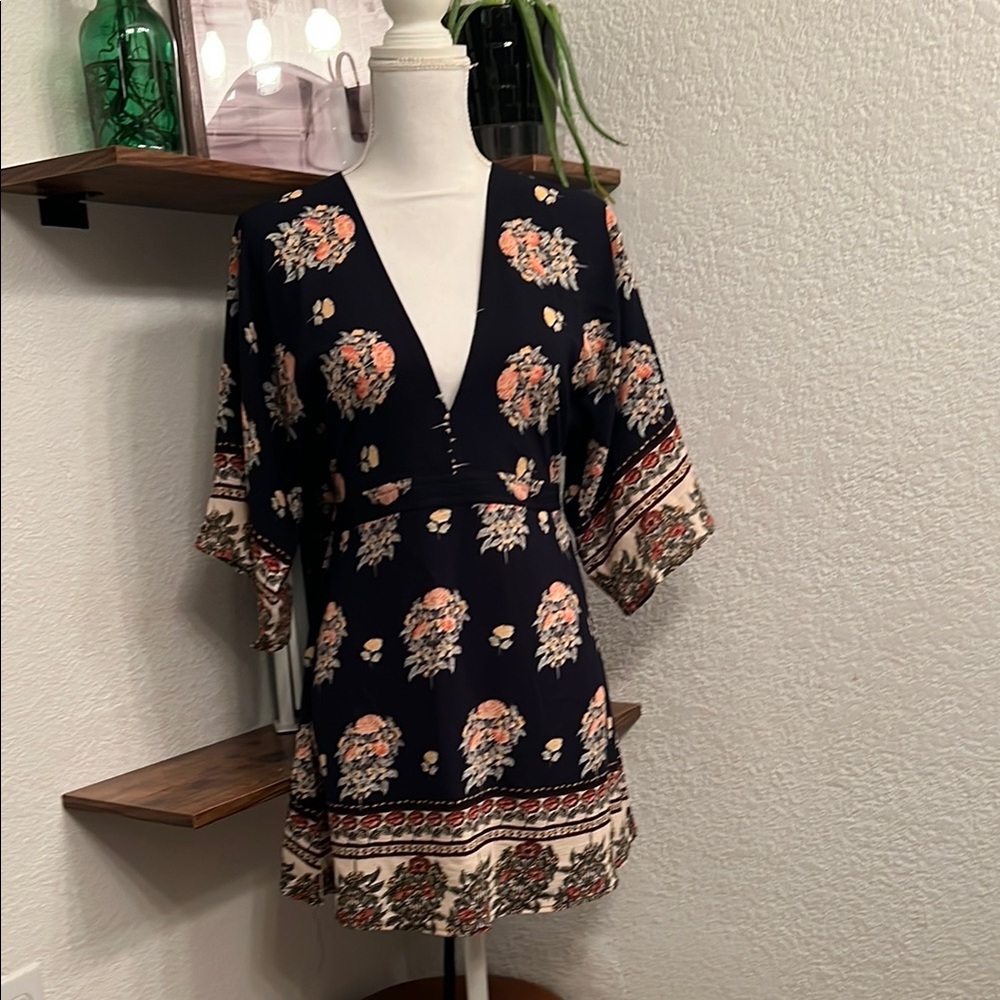 Floral Kimono Sleeve Dress
